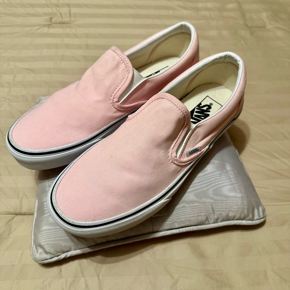 Vans Blush Pink Slip-On Shoes size 9 ladies
